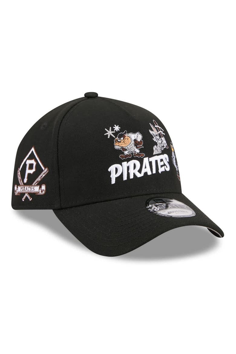 Youth New Era Black Pittsburgh Pirates Looney Tunes A-Frame 9FORTY Adjustable Hat, Main, color, Black