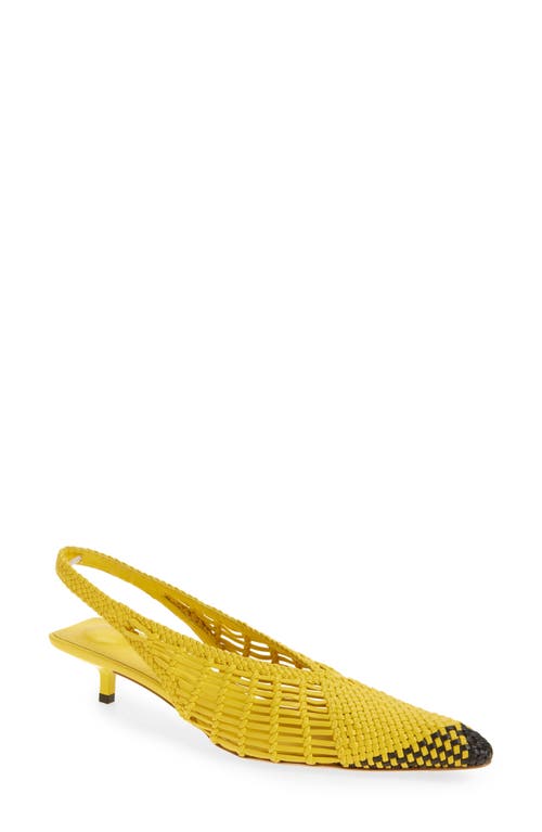 Jacquemus Cubisto Banane Pointed Toe Slingback Pump In Yellow 250
