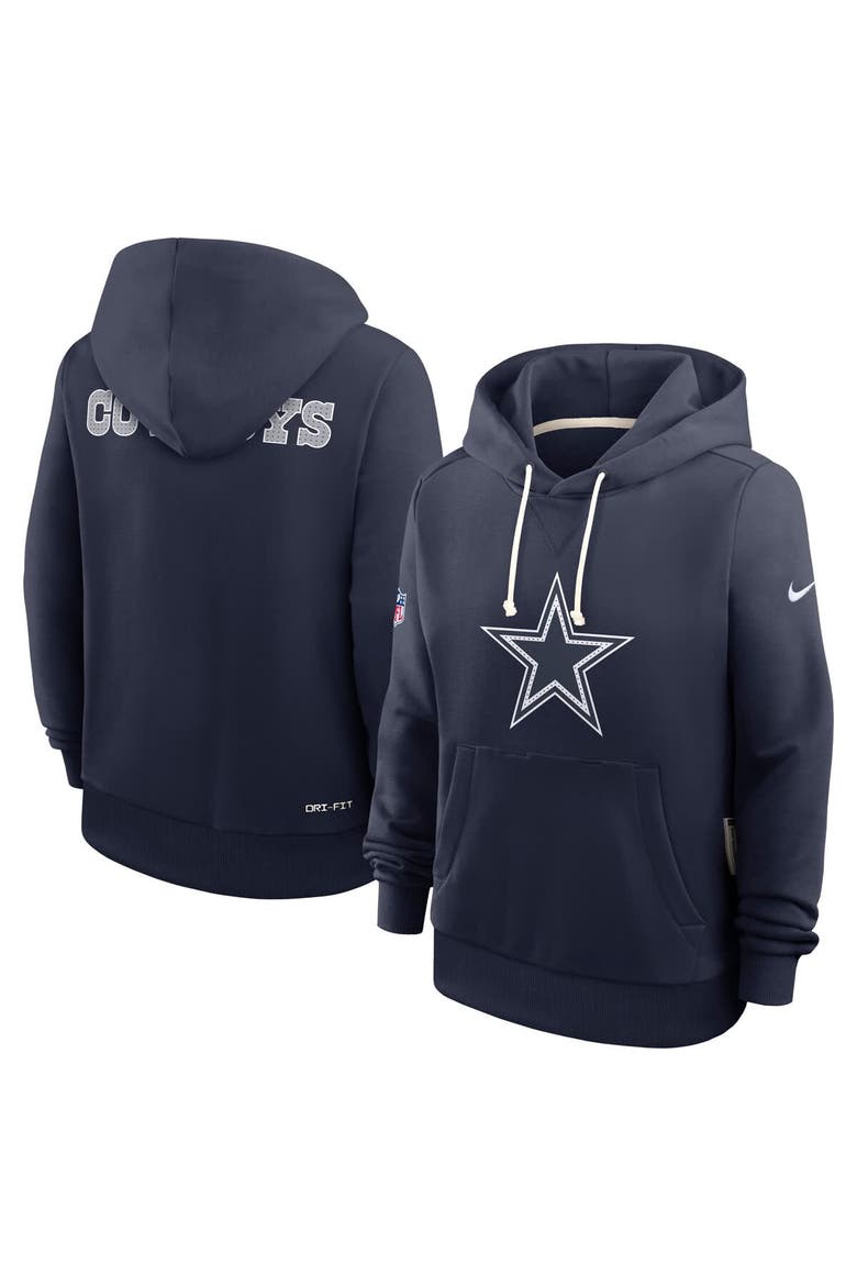 Women's Nike Navy Dallas Cowboys Sideline Initial Home Performance Pullover Hoodie, Main, color, Navy