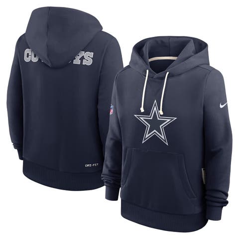 Women's Nike Navy Dallas Cowboys Sideline Initial Home Performance Pullover Hoodie