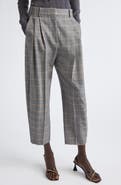 Stella McCartney Pleated Check Wool Ankle Pants