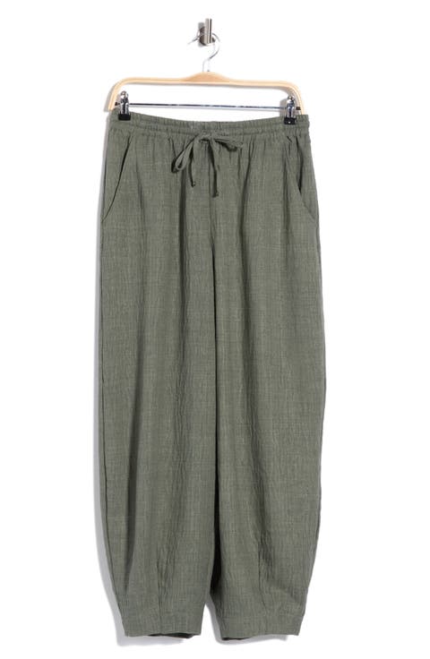 Drawstring Waist Lantern Leg Pants
