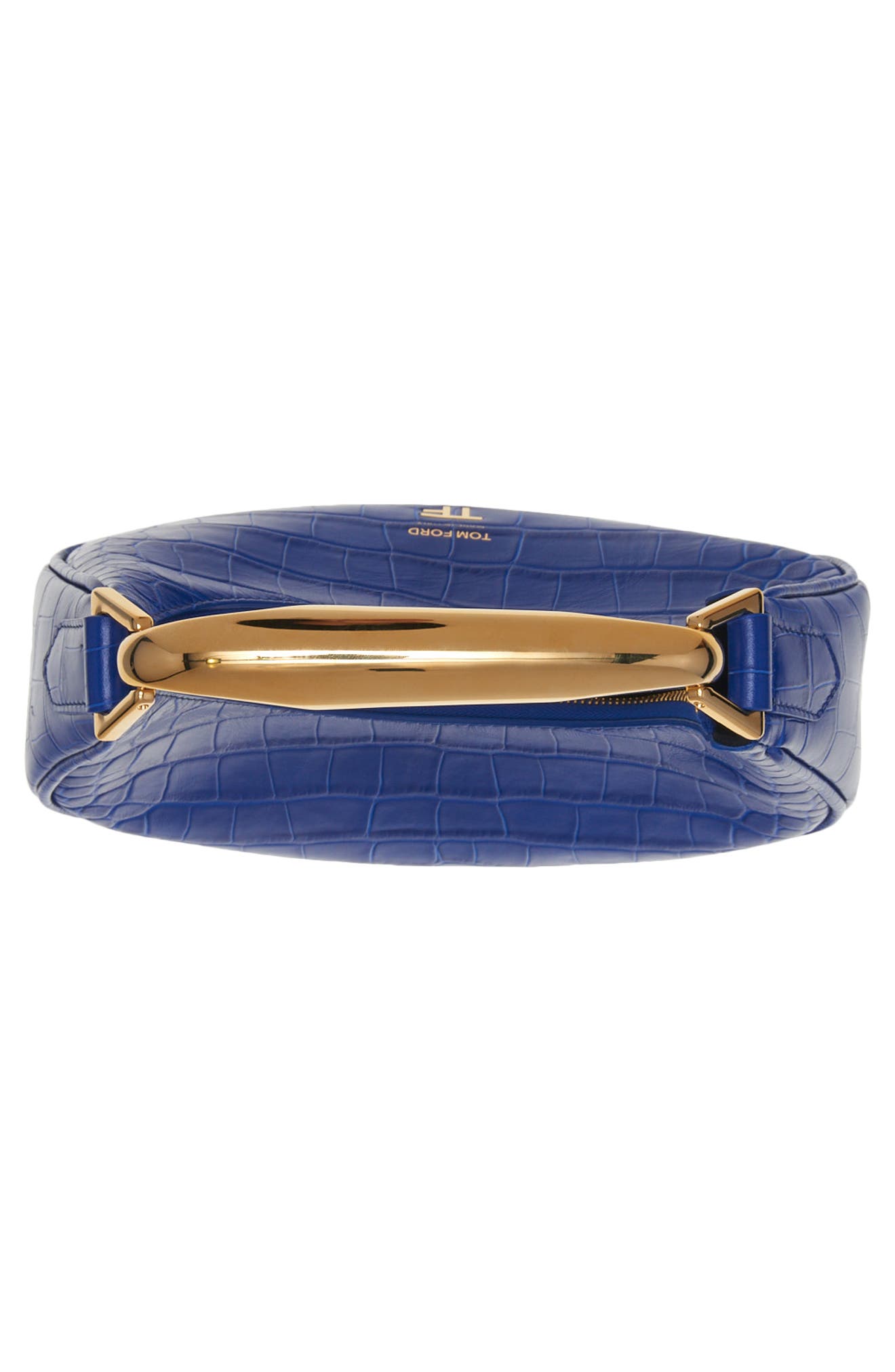 TOM FORD Mini Bianca Croc Embossed Leather Hobo, Alternate, color, 