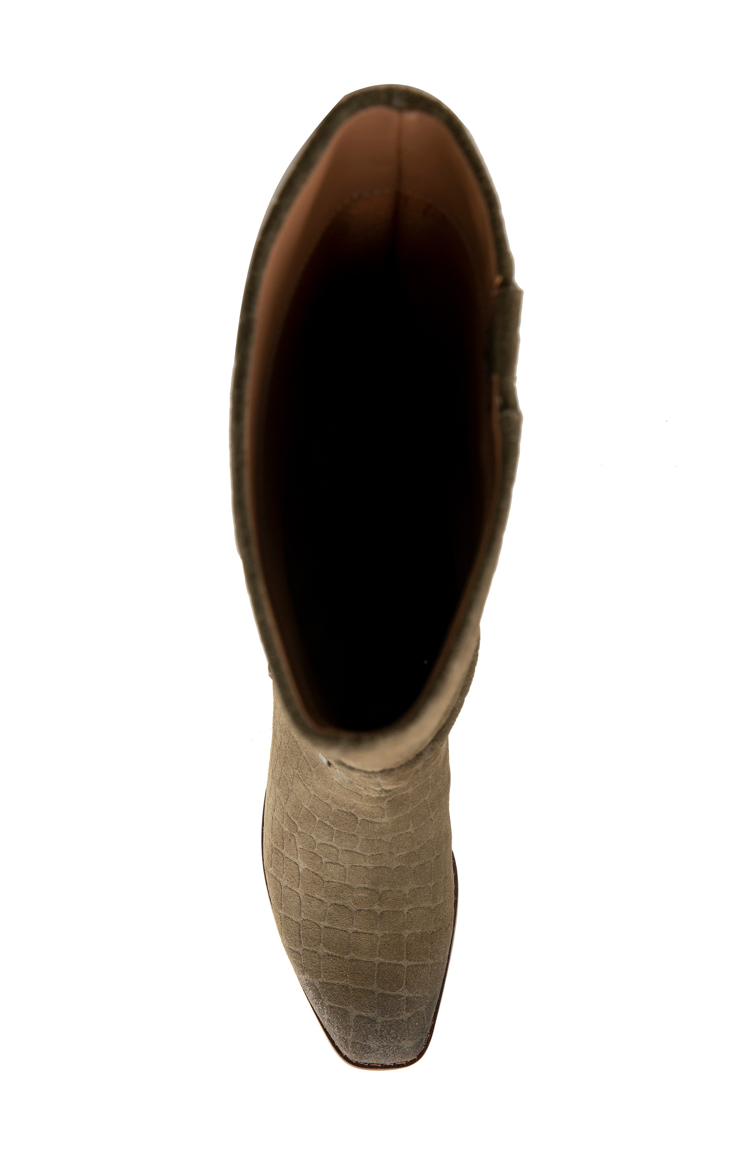 Fabri Knee High Boot, Alternate, color, OLIVE EMBOSSED SUEDE