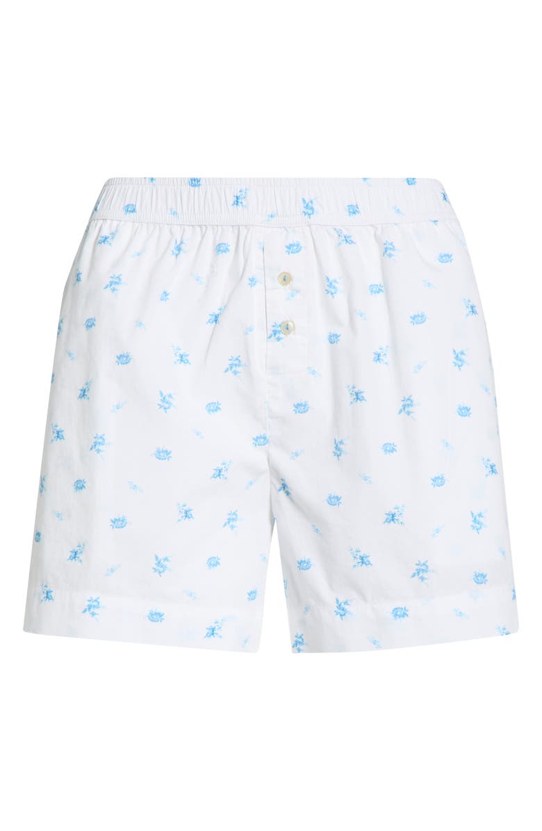 Open Edit Oversize Boyfriend Boxer Shorts, Alternate, color, White- Blue Sabrina Ditsy
