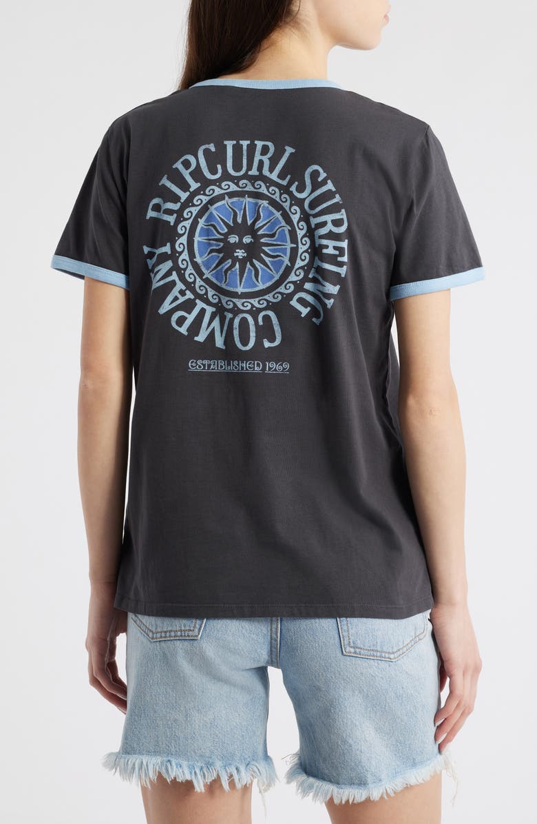 Rip Curl San Carlos Ringer T-Shirt, Alternate, color, Washed Black
