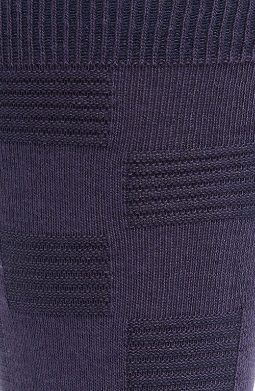 Nordstrom Textured Check Viscose Blend Socks In Navy