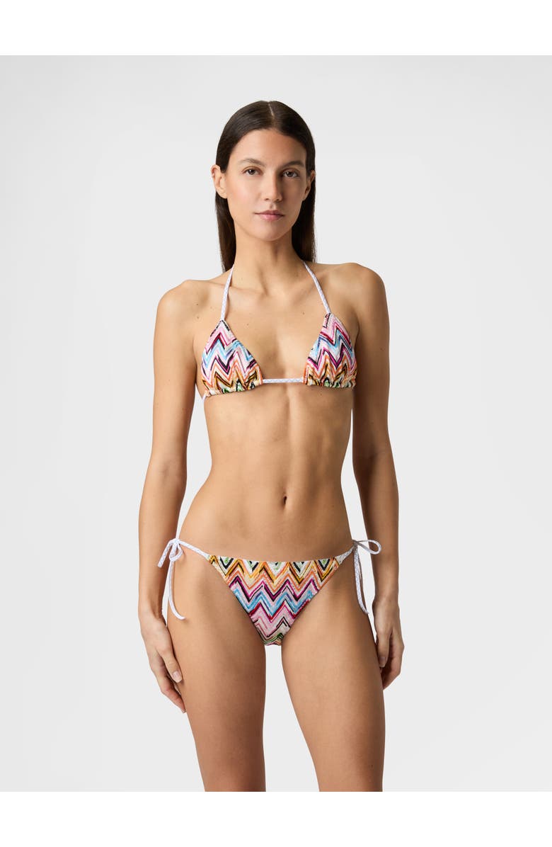 Missoni Bikini In Stretch Viscose With Lace Zig Zag Motif, Alternate, color, Multicoloured