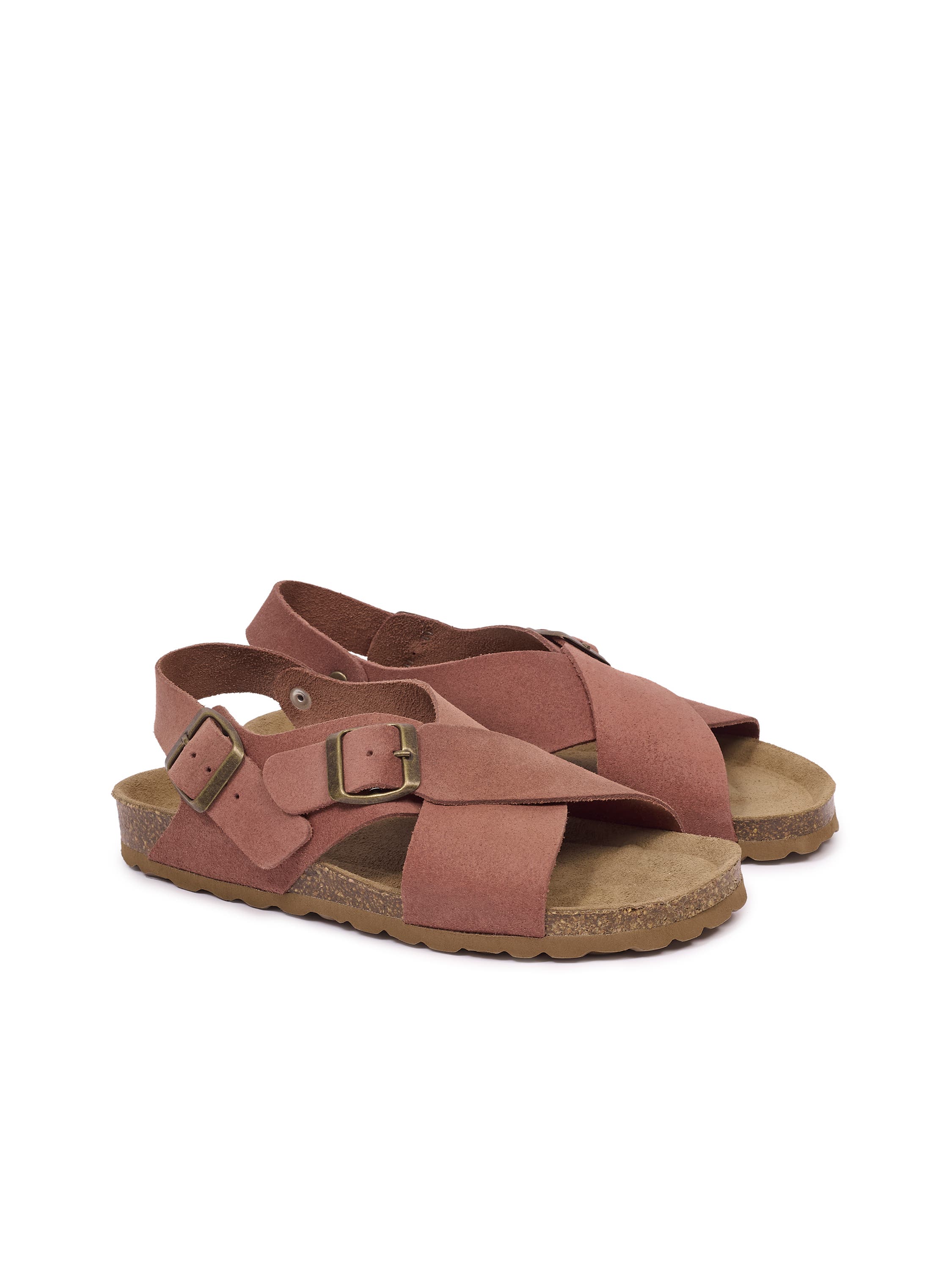 Crossover Buckle Sandal, Main, color, TERRACOTTA