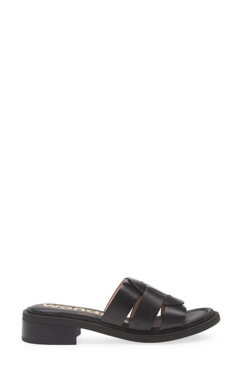 Wonders Leather Slide Sandal In Iseo Black