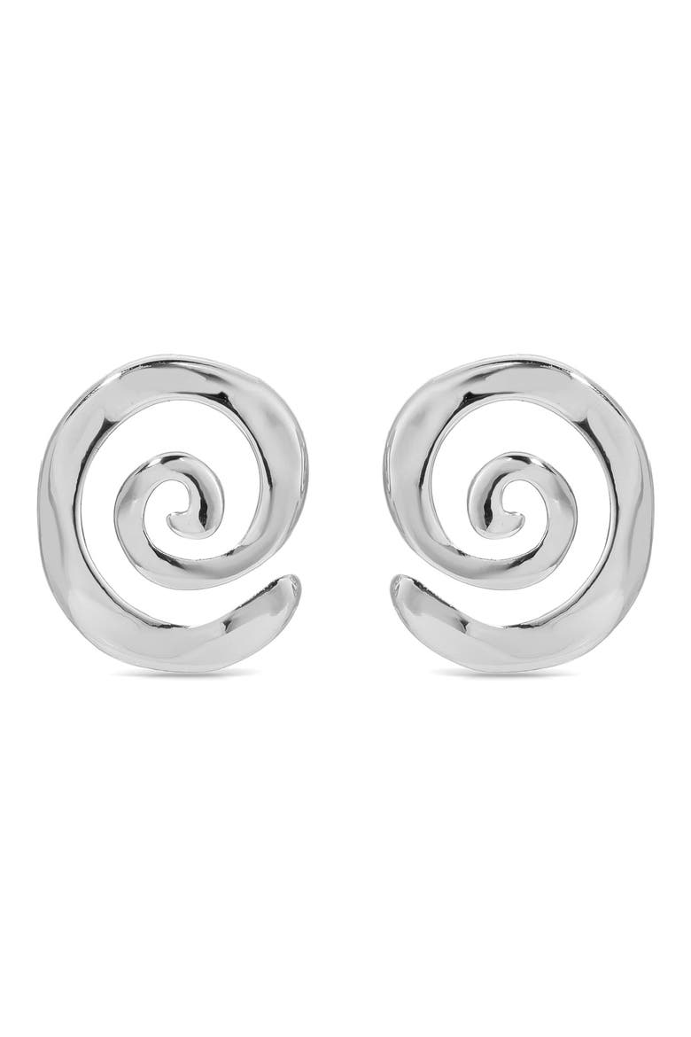 Aura Swirl Stud Earrings, Main, color, SILVER