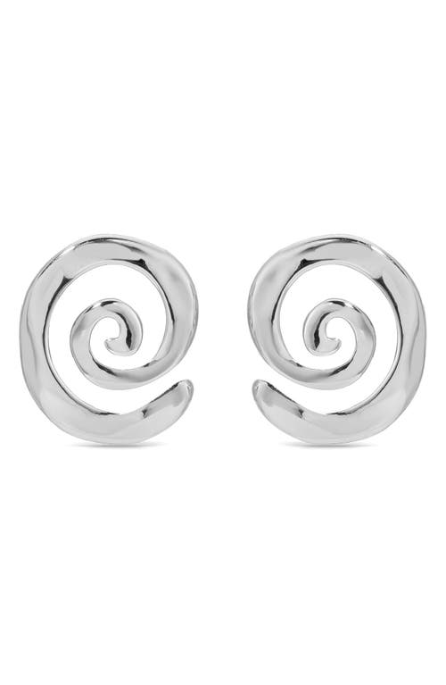 Ettika Aura Swirl Stud Earrings In Silver
