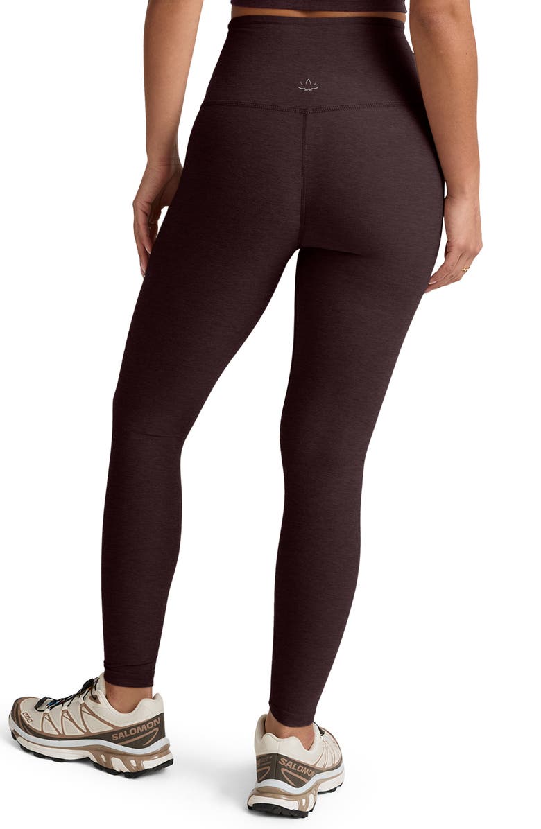 Beyond Yoga Caught in the Midi High Waist Leggings, Alternate, color, Dark Chocolate Heath