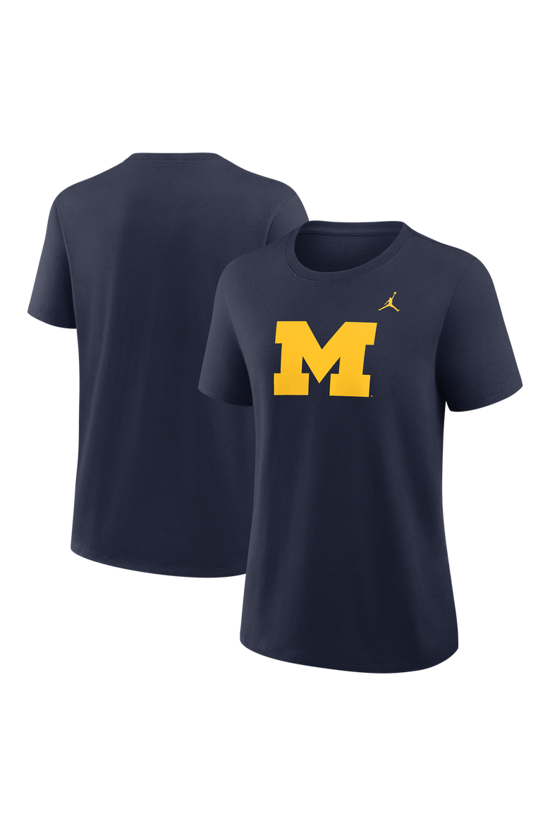 Women's Jordan Brand Navy Michigan Wolverines Primary Logo T-Shirt, Main, color, Navy
