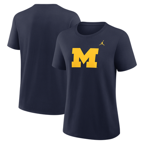 Women's Jordan Brand Navy Michigan Wolverines Primary Logo T-Shirt