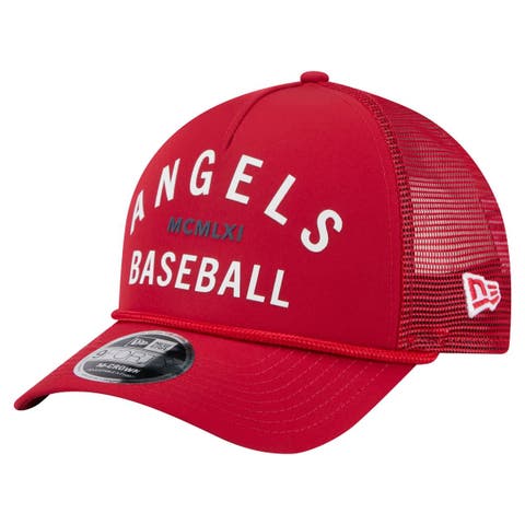Men's New Era  Red Los Angeles Angels Minimalist 9FORTY A-Frame Adjustable Hat
