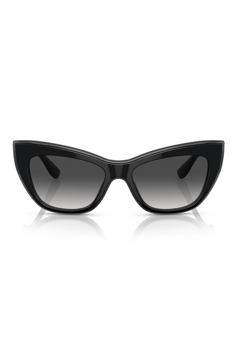 54mm Cat Eye Sunglasses, Main, color, BLACK/ TRANSPARENT GREY