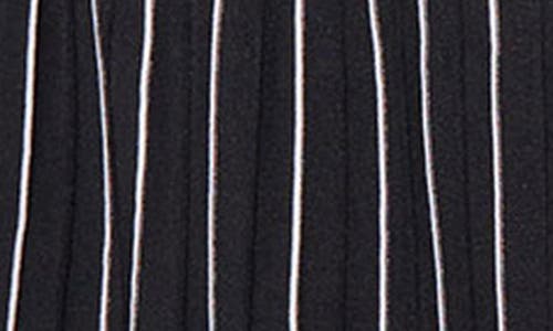 Ming Wang Modern Fit Stripe A-line Knit Dress In Black