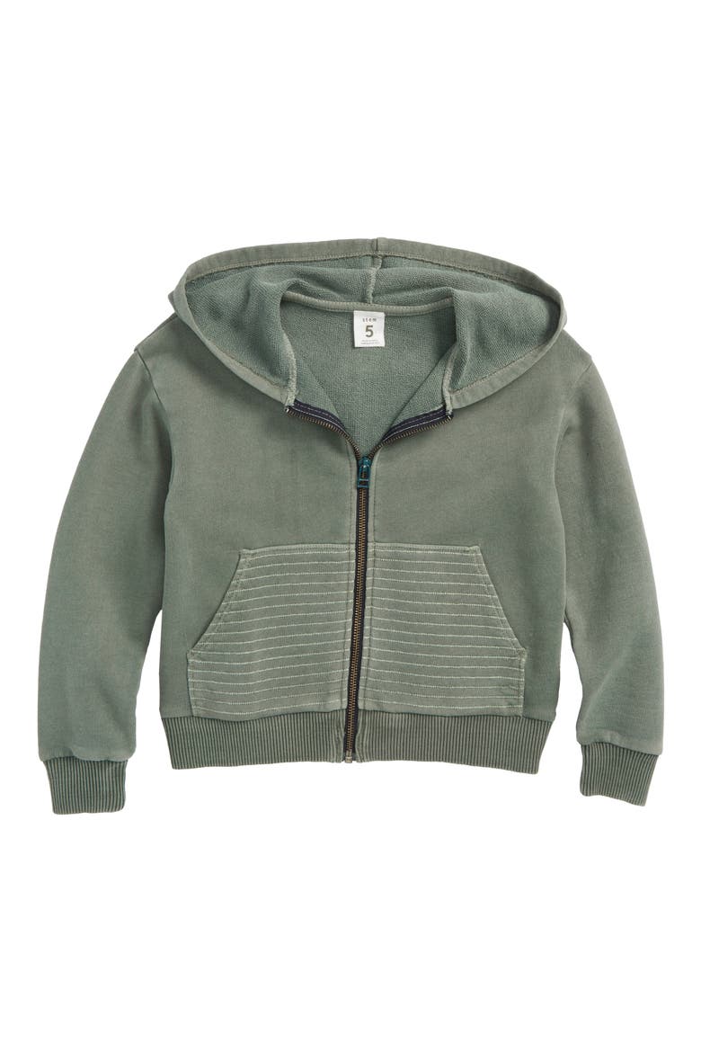 Sun Faded Full Zip Hoodie, Main, color, GREEN AGAVE