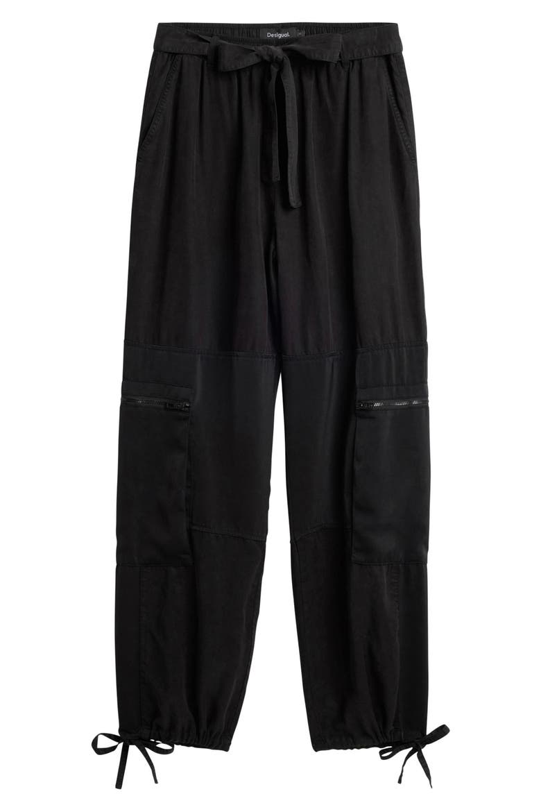 Drawstring Hem Pants, Alternate, color, BLACK