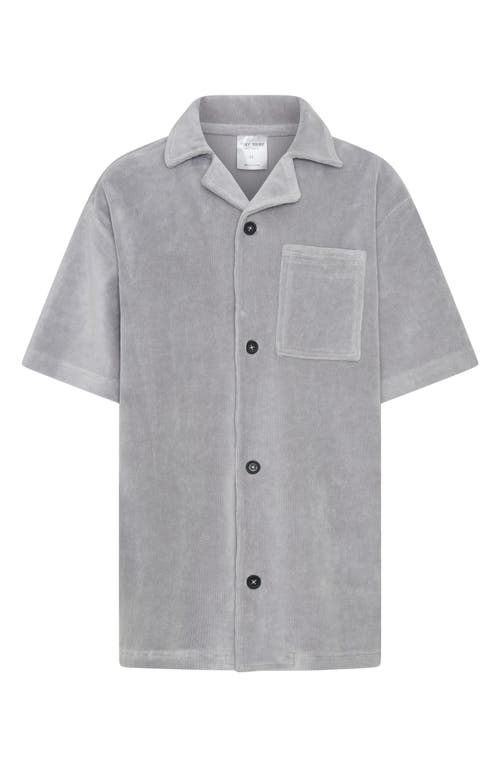 Tiny Tribe Kids' Corduroy Camp Shirt In Gray
