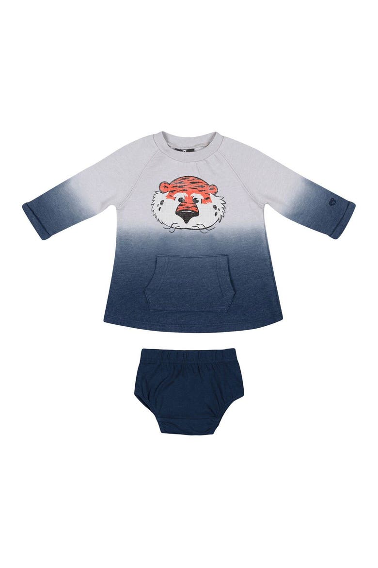 Newborn & Infant Colosseum Gray/Navy Auburn Tigers Hand in Hand Ombre Dress & Bloomers Set, Alternate, color, Gray