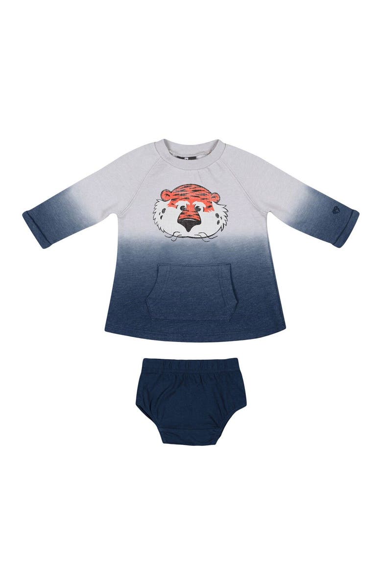 COLOSSEUM Newborn & Infant Colosseum Gray/Navy Auburn Tigers Hand in Hand Ombre Dress & Bloomers Set, Alternate, color, 