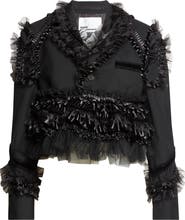 Noir Kei Ninomiya Wool Oxford Crop Jacket