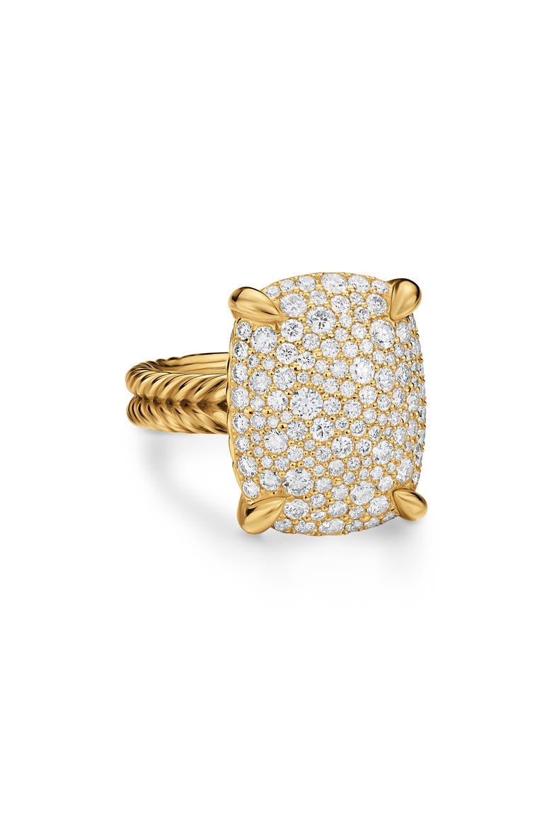 Chatelaine® Elongated Ring, 18K Yellow Gold with Diamonds, 19mm, Alternate, color, GOLD