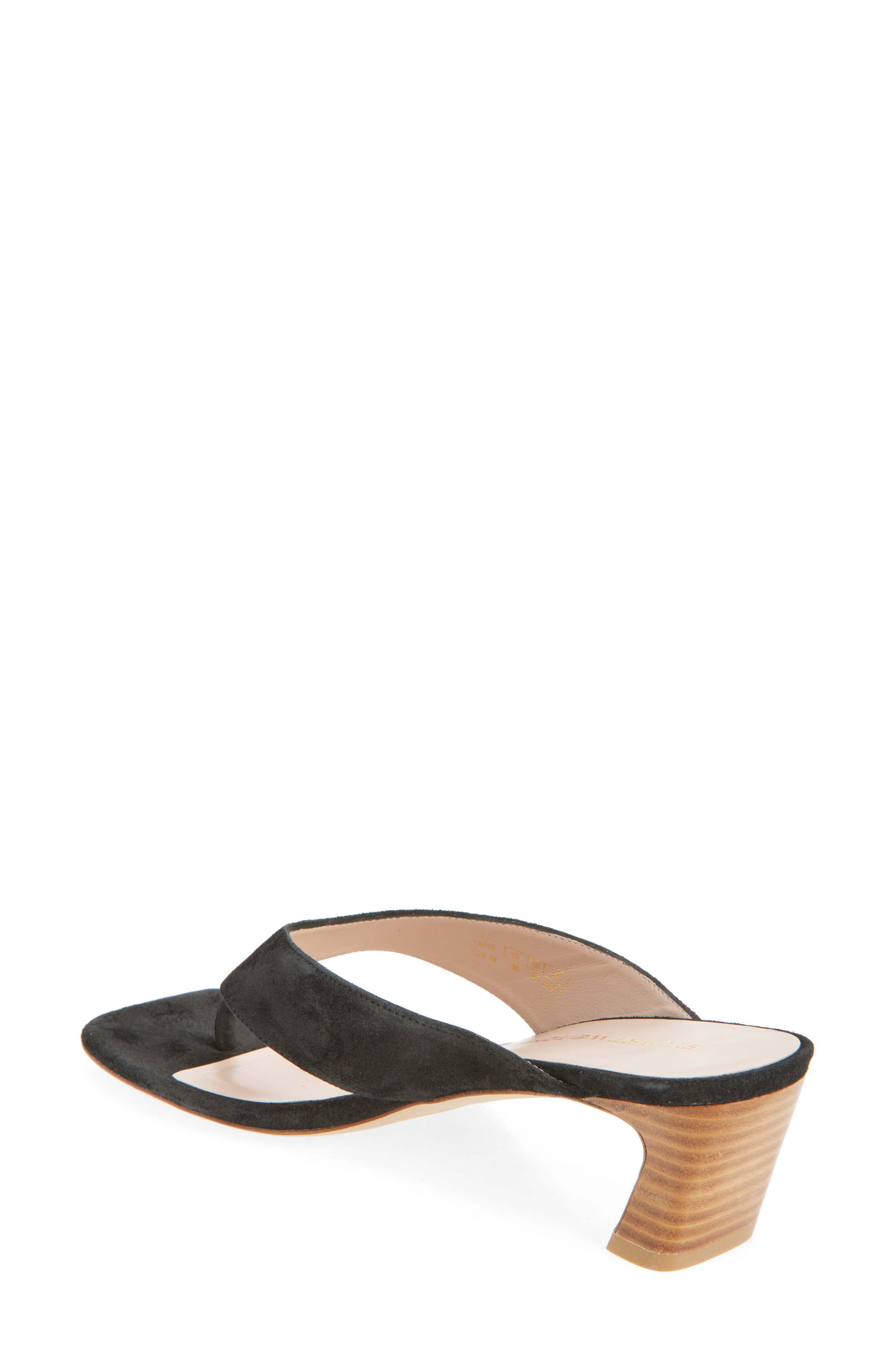 Stuart Weitzman Stassi 50 Thong Sandal, Alternate, color, Black/ New Camel