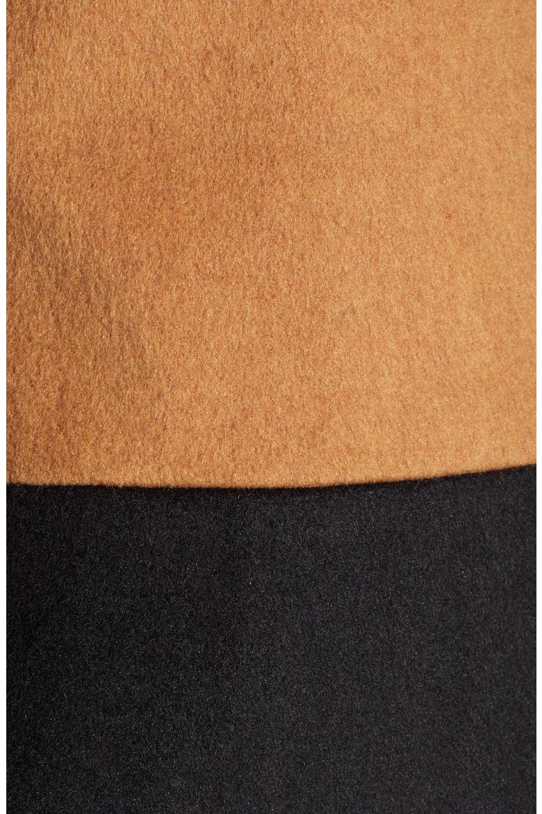 Colorblock Coat, Alternate, color, CAMEL/ BLACK