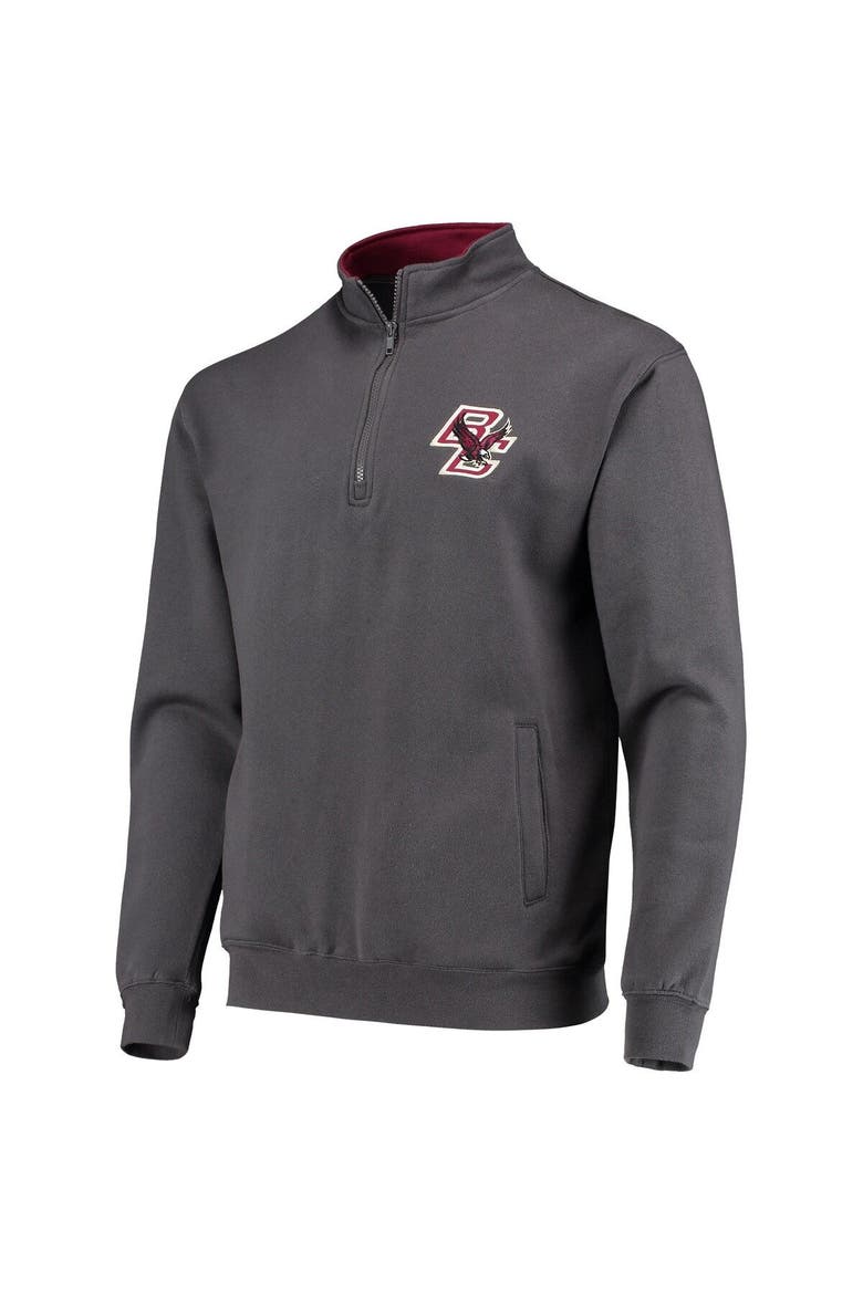 Men's Colosseum Charcoal Boston College Eagles Tortugas Logo Quarter-Zip Pullover Jacket, Alternate, color, Charcoal