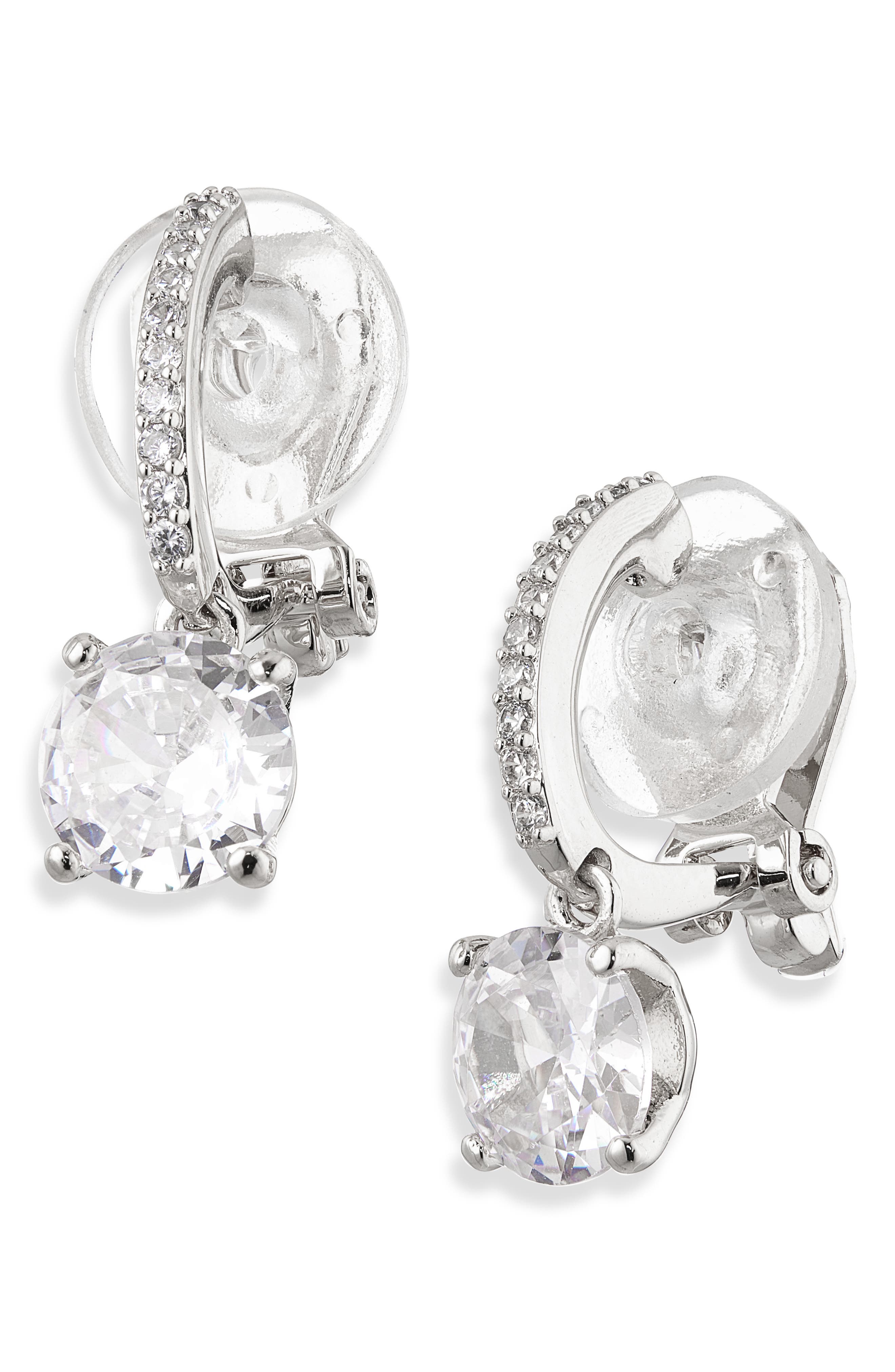 Nadri Modern Love Cubic Zirconia Clip-On Earrings