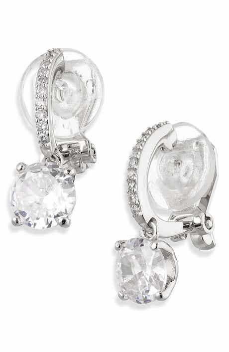 Nadri Modern Love Cubic Zirconia Clip-On Earrings