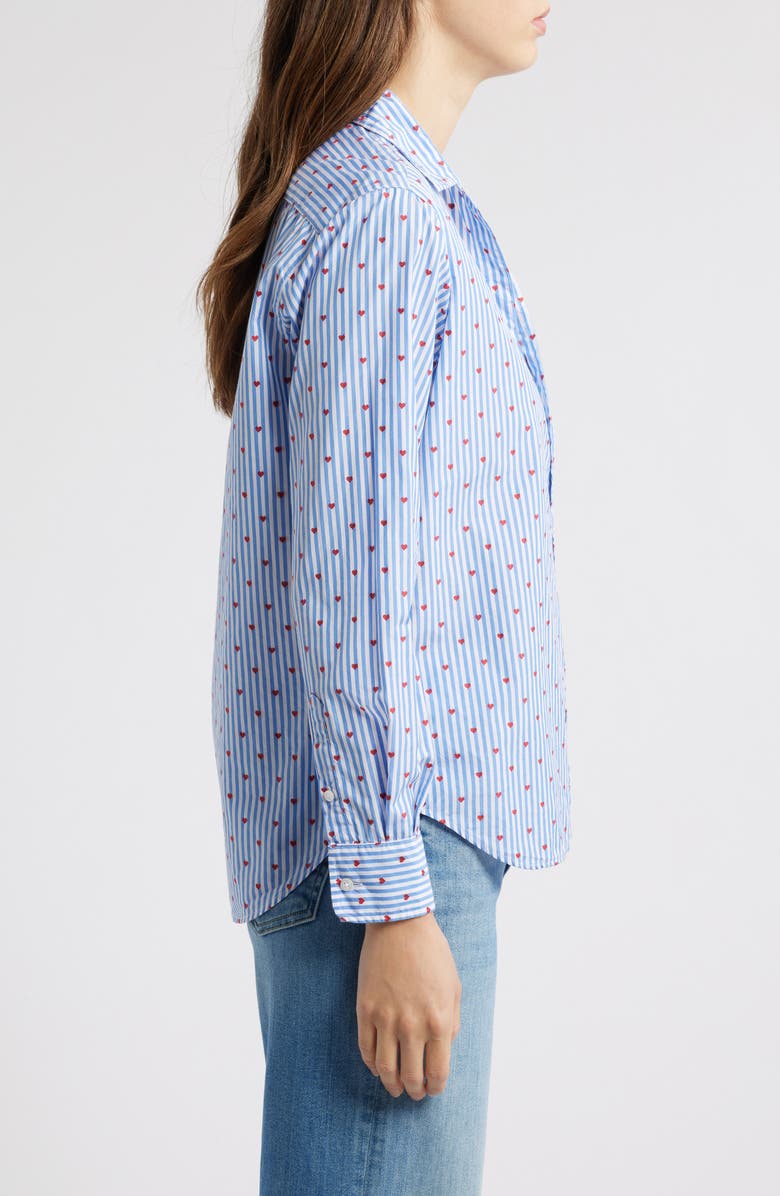 Frank & Eileen Eileen Relaxed Button-Up Shirt, Alternate, color, Blue Stripe Hearts