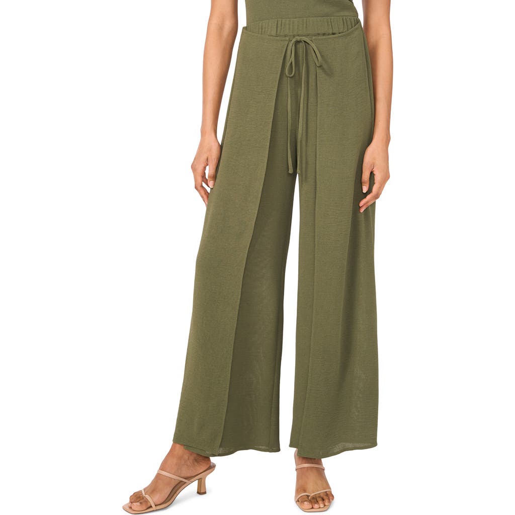 Halogen ® Tie Front Overlay Wide Leg Pants In Clover