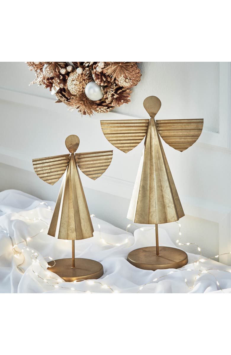 tag Metal Angel Decor Small Gold Aluminum Holiday Sculpture, Alternate, color, Gold