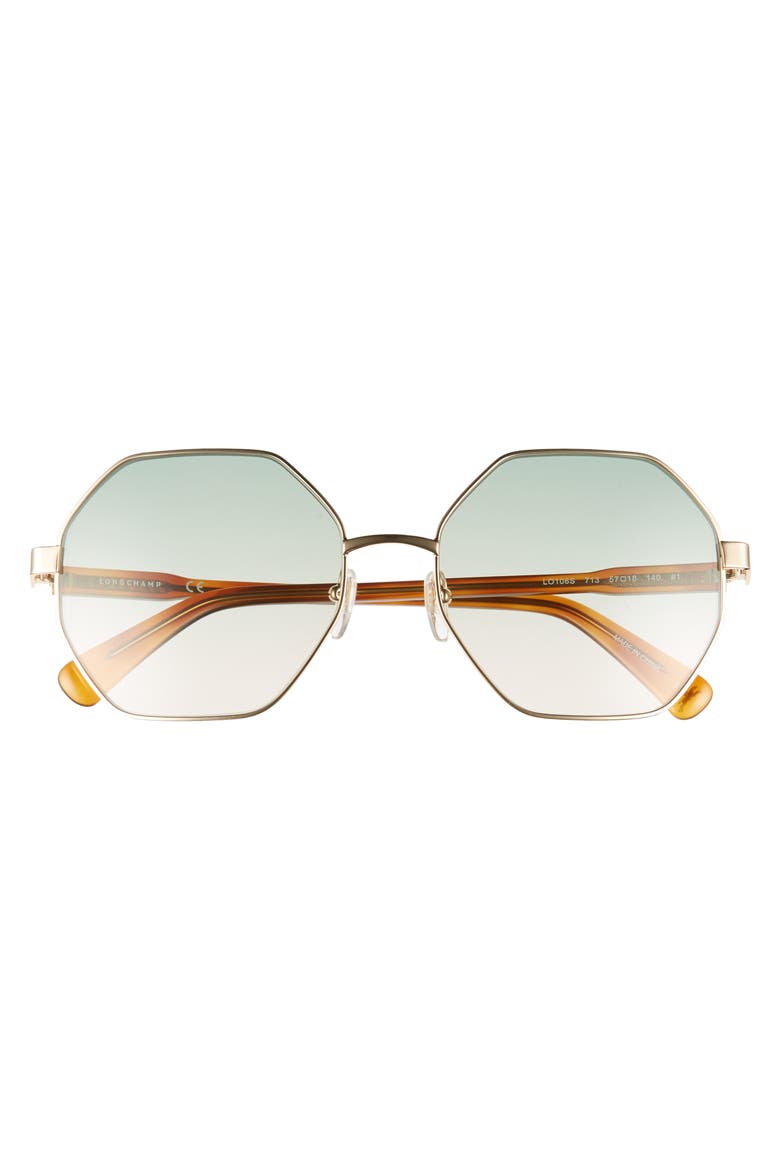 Le Pliage 57mm Gradient Octagonal Sunglasses, Alternate, color, DEEP GOLD