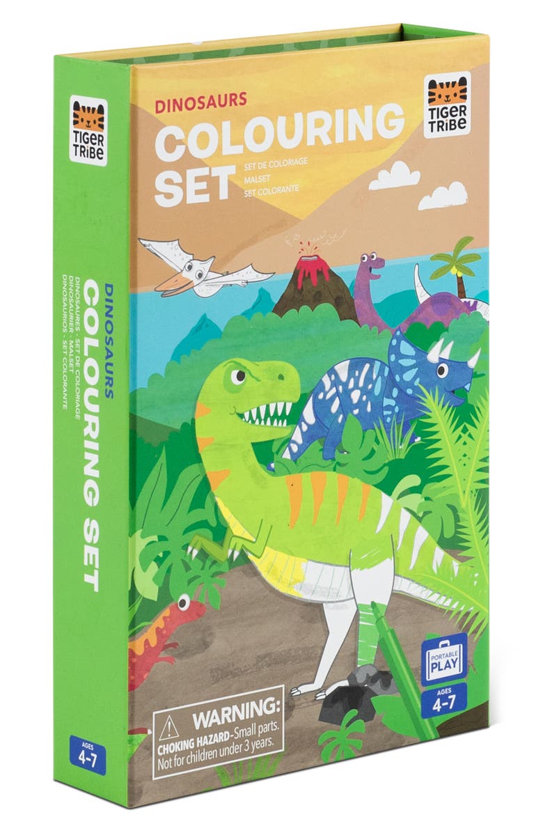 TIGER TRIBE Dinosaur Coloring Set, Main, color, Multi