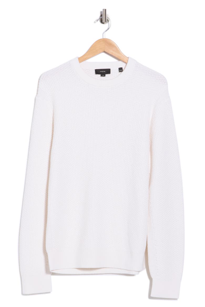 Arrowhead Stitch Crewneck Sweater, Main, color, OPTIC WHITE