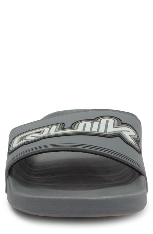 Quiksilver Rivi Wordmark Slide Sandal In Grey