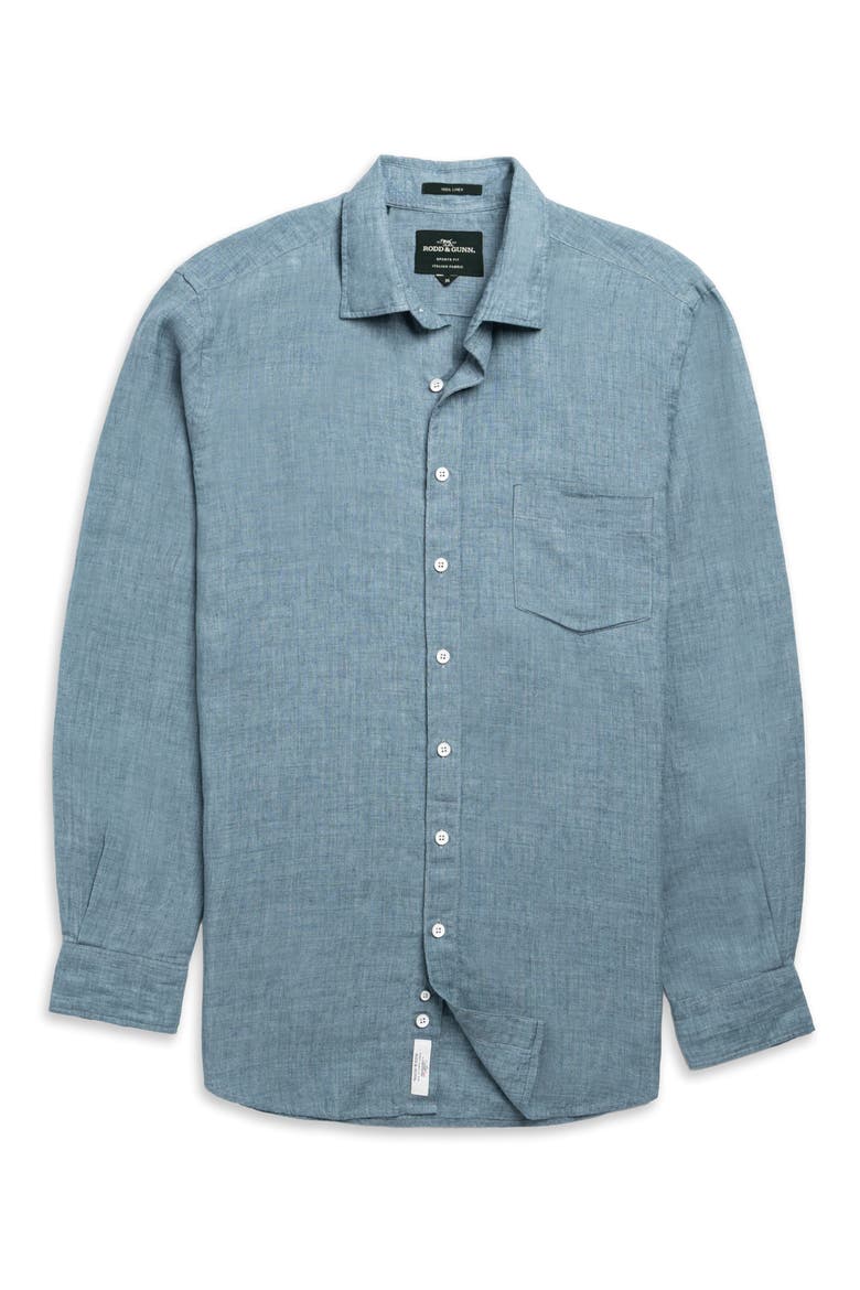 Coromandel Button-Up Linen Shirt, Alternate, color, SEA STONE