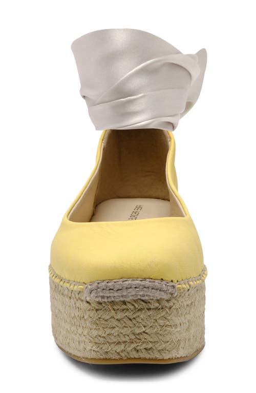 Free People Starboard Ankle Wrap Platform Espadrille In Lemon