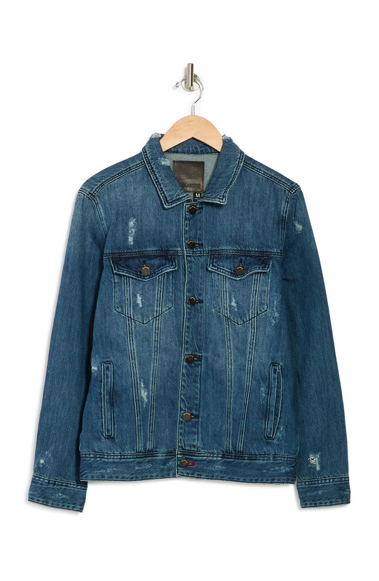 BLANKNYC Distressed Denim Trucker Jacket, Alternate, color, 
