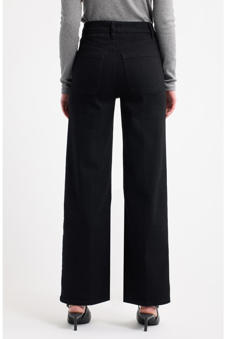 Le Slim Palazzo High Waist Wide Leg Jeans, Alternate, color, BLACK