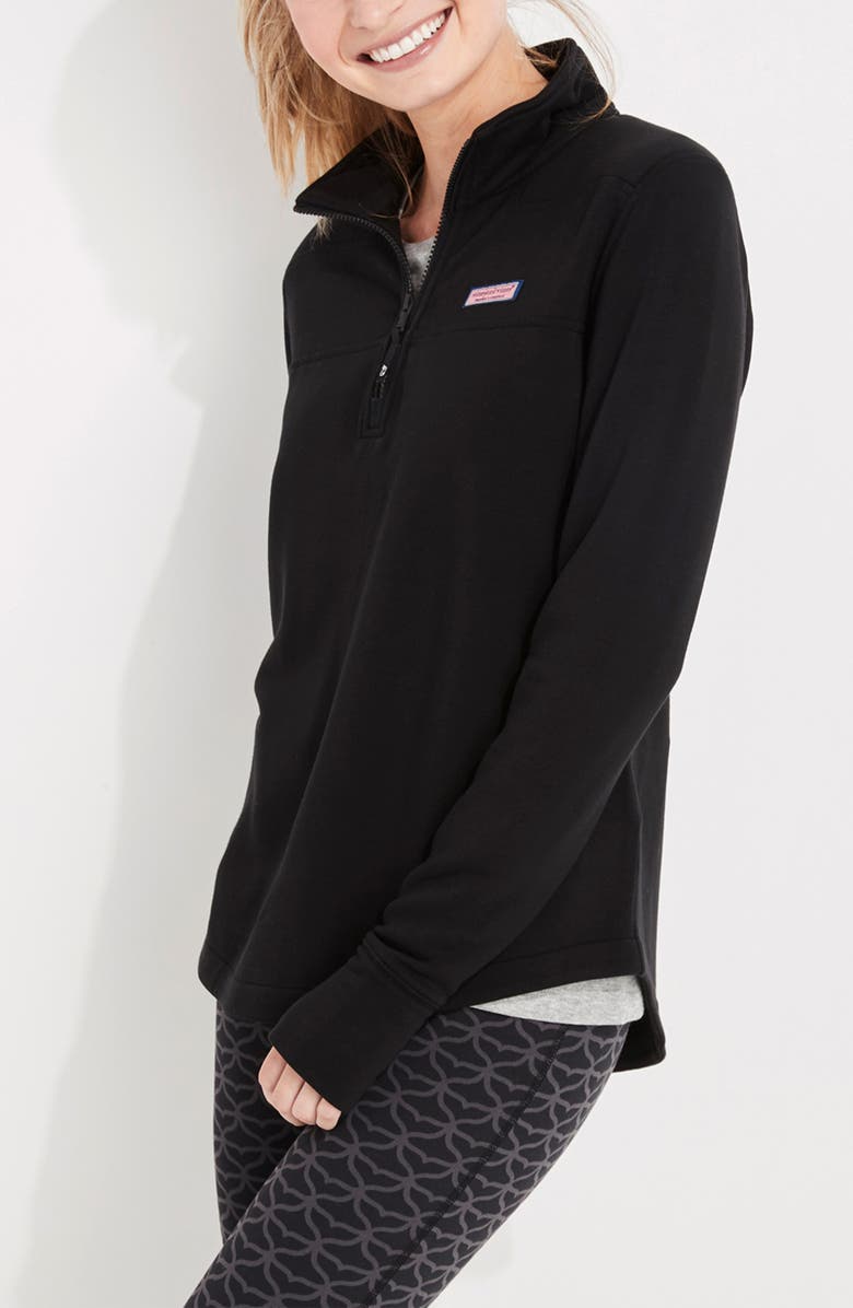 vineyard vines Dreamcloth Relaxed Half Zip Sweatshirt, Alternate, color, Jet Black