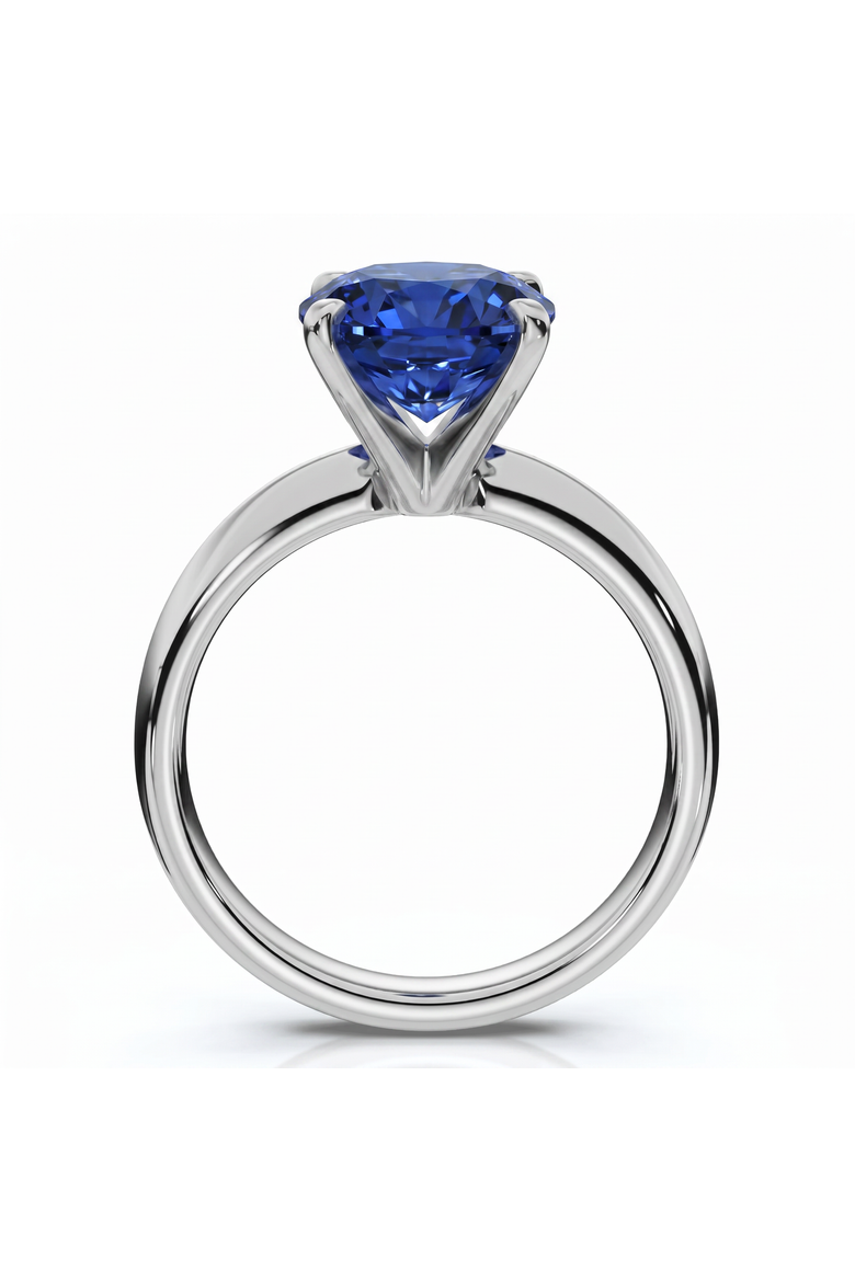 Certified 3.86Ct Blue Sapphire Elongated Cushion Engagement Ring Gold Lab Grown, Alternate, color, 14k White Gold