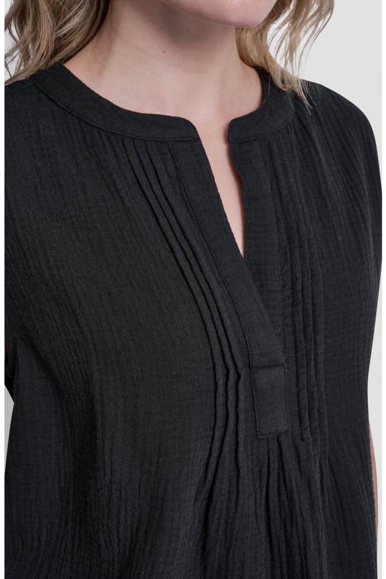 Double Crepe Gauze Sleeveless Top, Alternate, color, BLACK