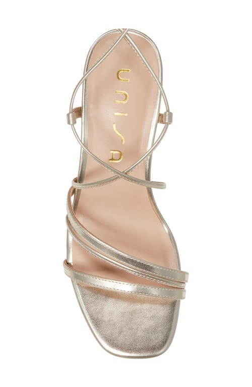 Unisa Platino Faux Leather Block Heel Sandal
