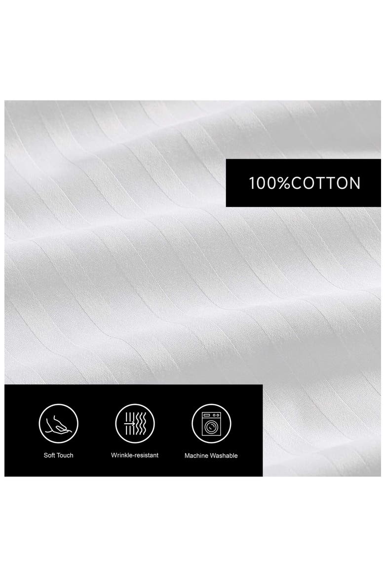Dobby Stripe Sheet Set, Alternate, color, WHITE